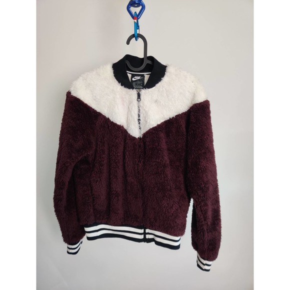 Nike Sweaters - (V) ORIGINAL RARE Nike Women sweater winter fleece casual OLD SKOOL sz S